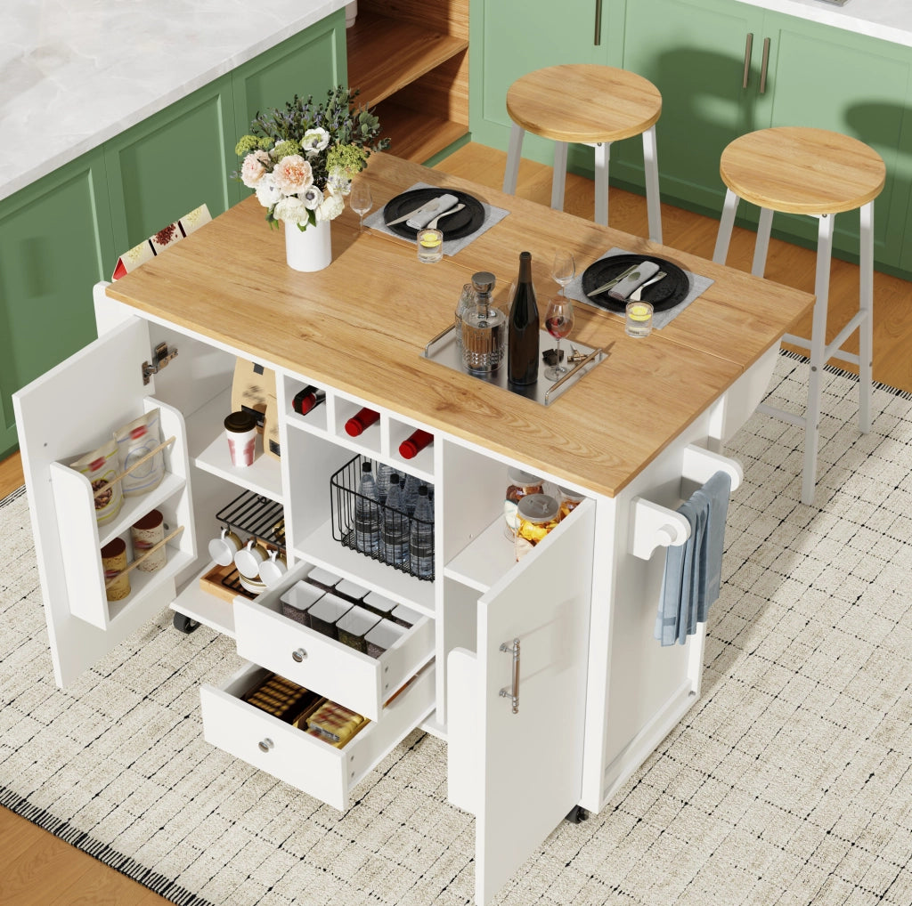 Set di 2 sgabelli da bar bianchi in MDF e metallo, altezza 63 cm
