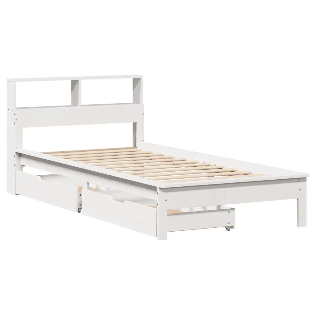 Letto con Libreria senza Materasso 75x190 cm in Legno Pino 3309834