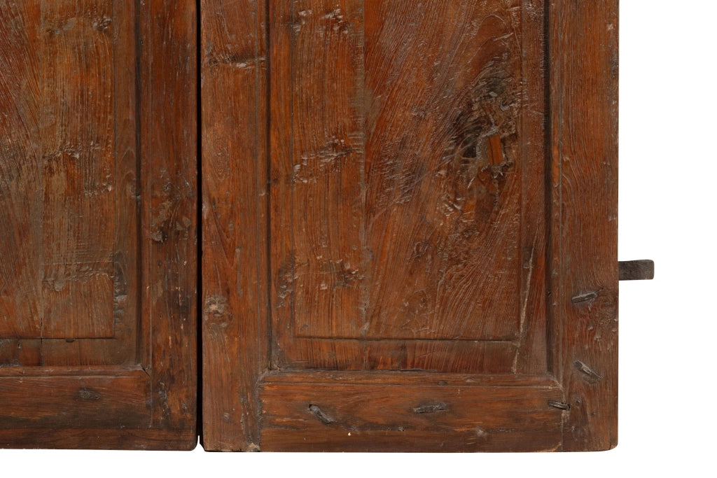 Biscottini Porta portone in legno massello e ferro da interno o da esterno vecchia e antica medievale scorrevole