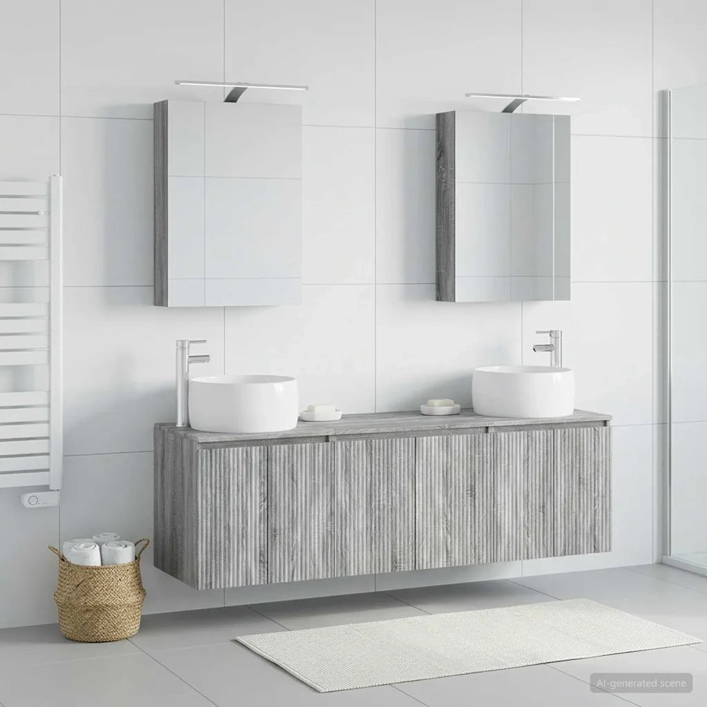 Set di Armadi da Bagno 5 pcs Sonoma grigio Legno ingegnerizzato 3406516