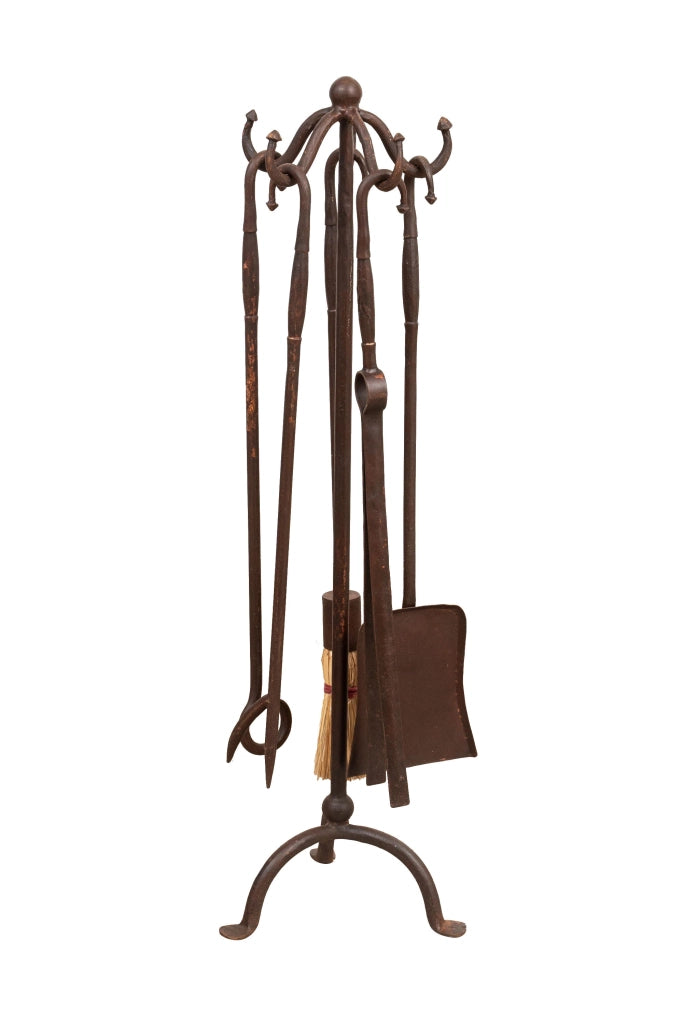 Biscottini Set attrezzi da camino in ferro L20XPR20XH83 cm