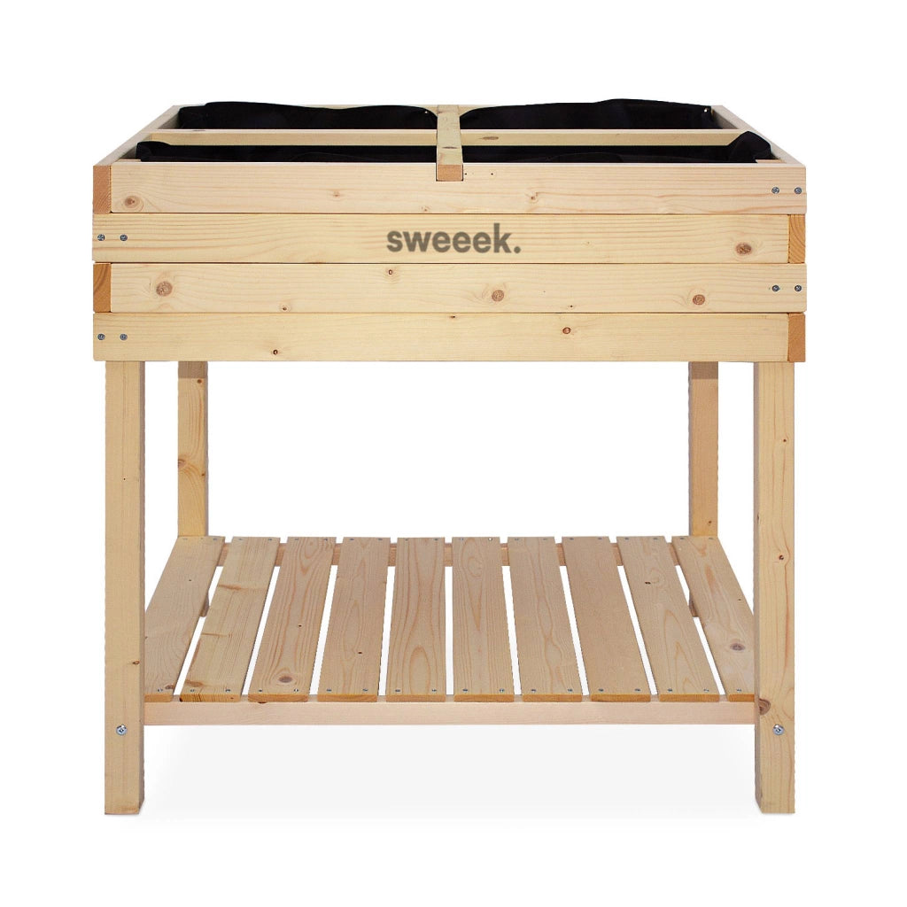 Orto quadrato rialzato in legno d'abete 80x60 cm, marrone naturale