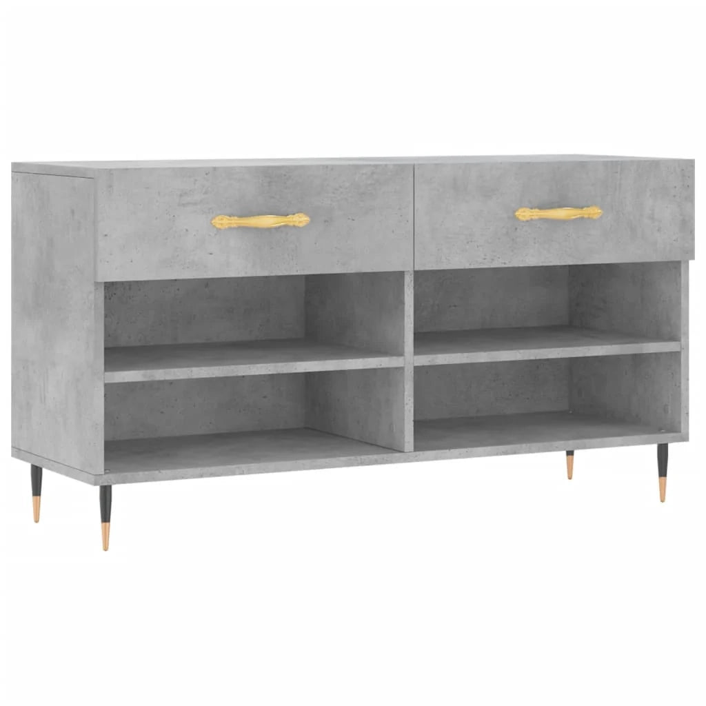 Panca portascarpe/stivali cassettiera scaffale mobiletto portaoggetti per ingresso 102 x 35 x 55 cm legno ingegnerizzato grigio 02_0022967