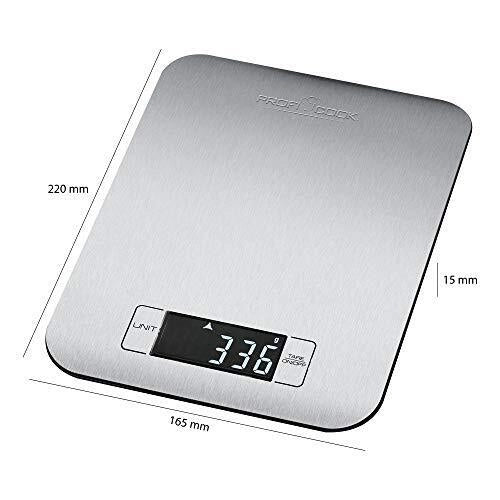 ProfiCook PC-KW 1061 Nero, Acciaio inossidabile Rettangolo Bilancia da cucina elettronica