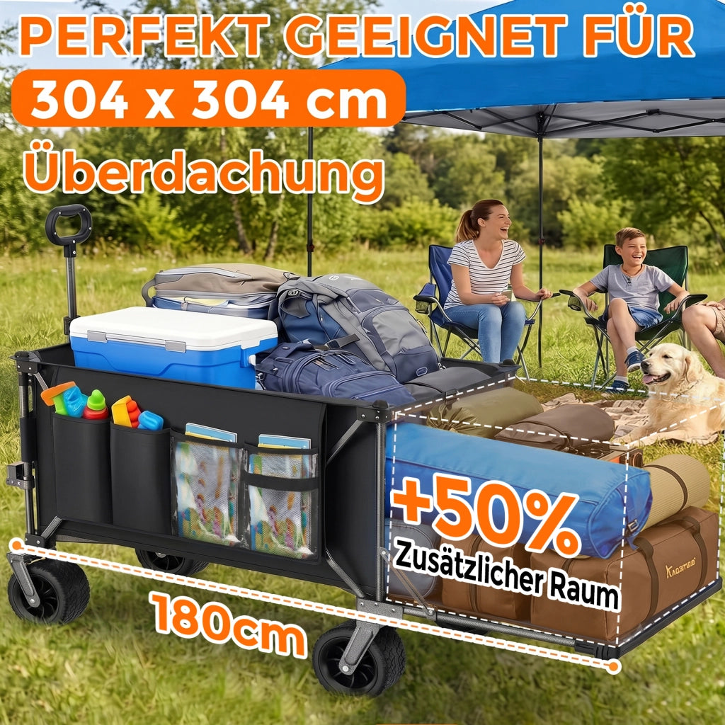 CARRELLO PIEGHEVOLE 180 cm Acciaio Nero/Grigio con sponda posteriore estensibile