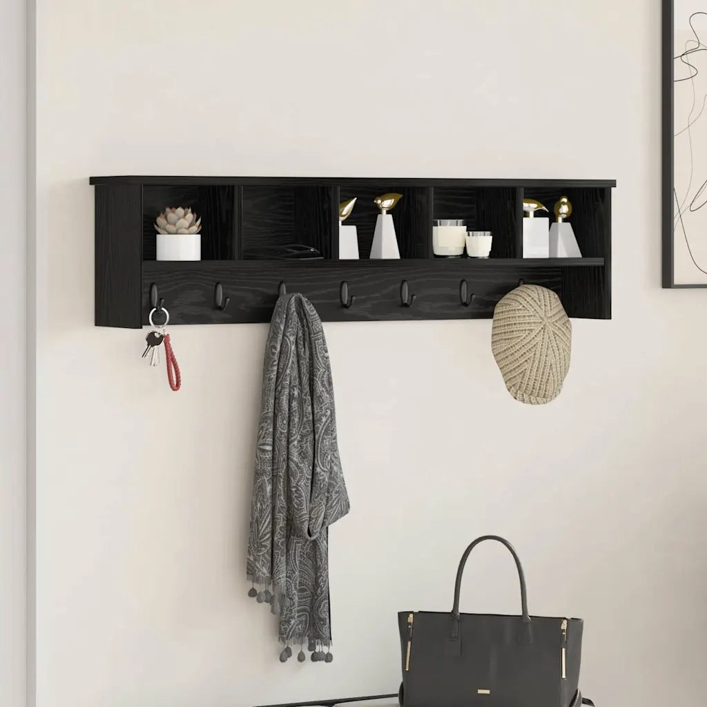 Appendiabiti a muro Rovere Nero 100 x 16 x 26 cm CFW8068446