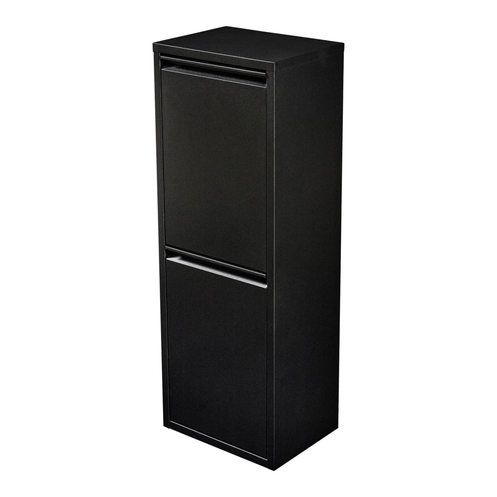 Cestino per la raccolta differenziata da parete con 2 scomparti estraibili 93 x 33 x 25 cm nero 03_0008199