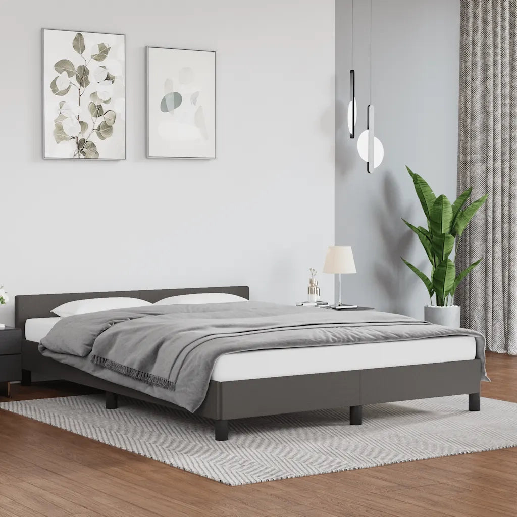 Giroletto con Testiera senza Materasso Grigio 140x200 cm 347505