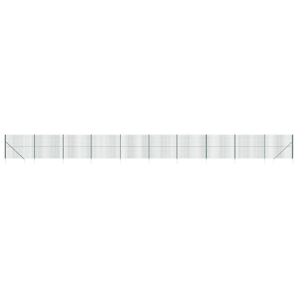 Recinzione Metallica con Picchetti Ancoraggio Verde 1,6x25 m 154124