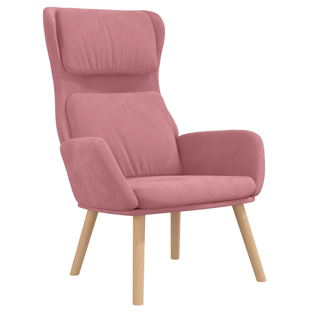 Poltrona | Sedia Relax Rosa in Velluto