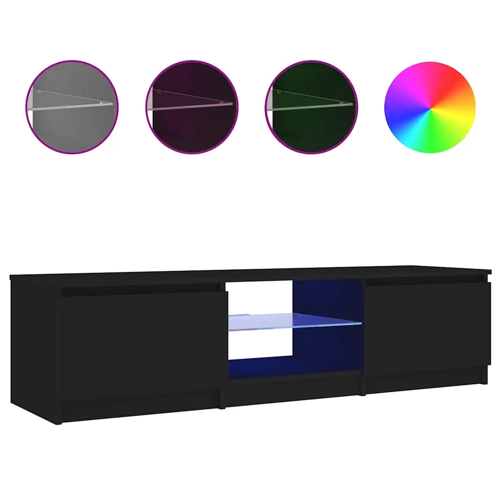 Mobile Porta TV con Luci LED Nero 140x40x35,5 cm cod mxl 47080