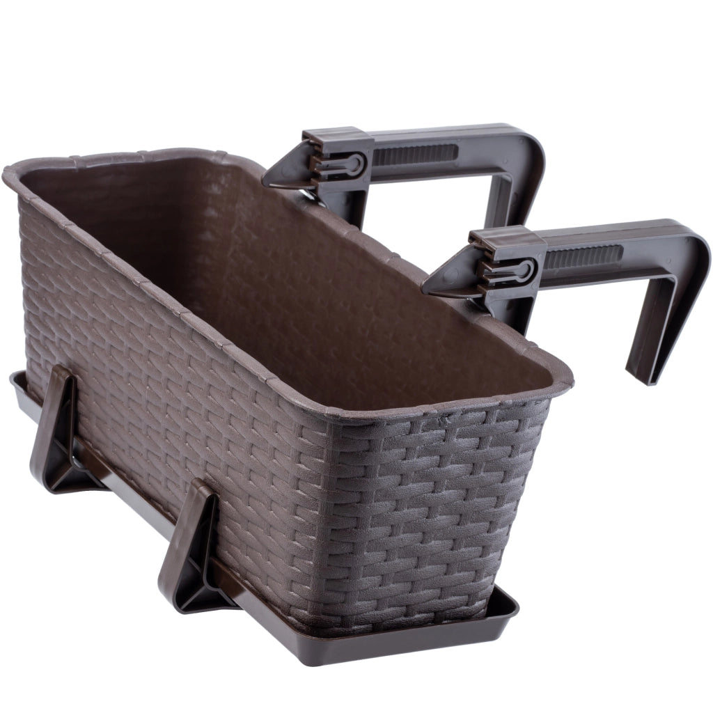 Fioriera da balcone KADAX con supporto, 40 cm + manici