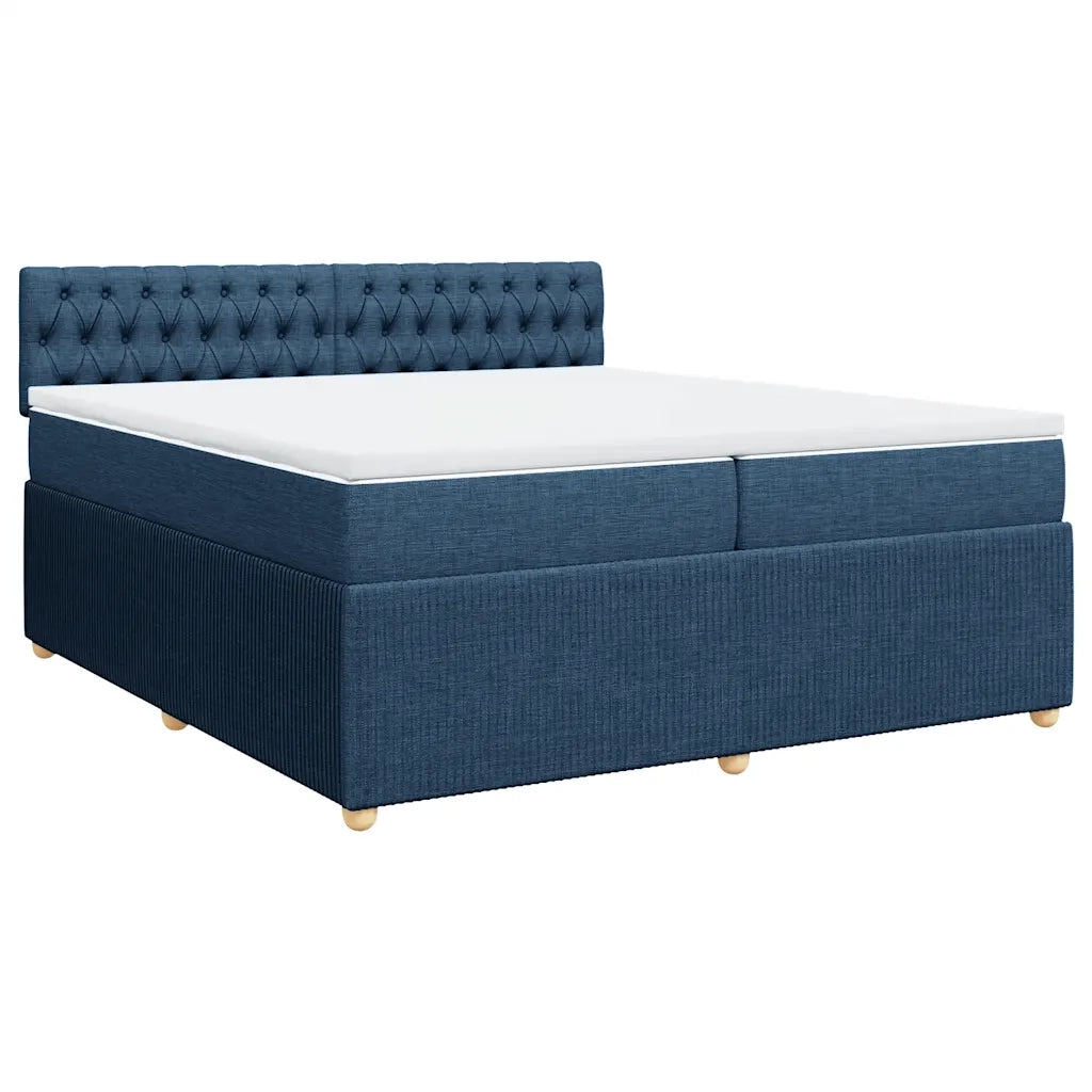Giroletto a Molle con Materasso Blu 200x200 cm in Tessuto