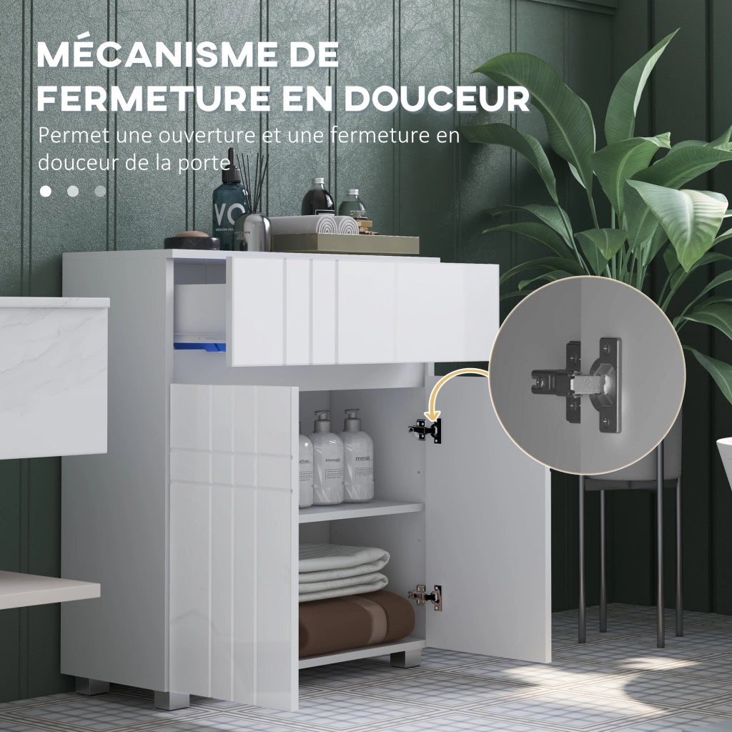 Mobile da bagno con 2 ante e cassetto ¨C zephmum ¨C bianco