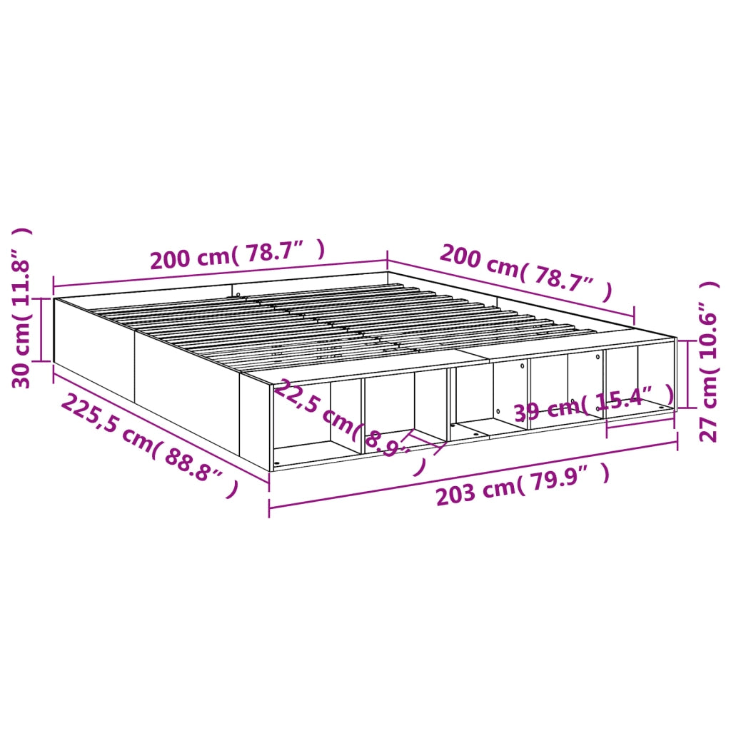 Giroletto Grigio Sonoma 200x200 cm in Legno Multistrato