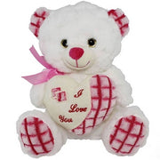 Trade Shop - Orsacchiotto Peluche Pupazzo Orso Con Cuore E Fiocco 25cm San Valentino 84673 -