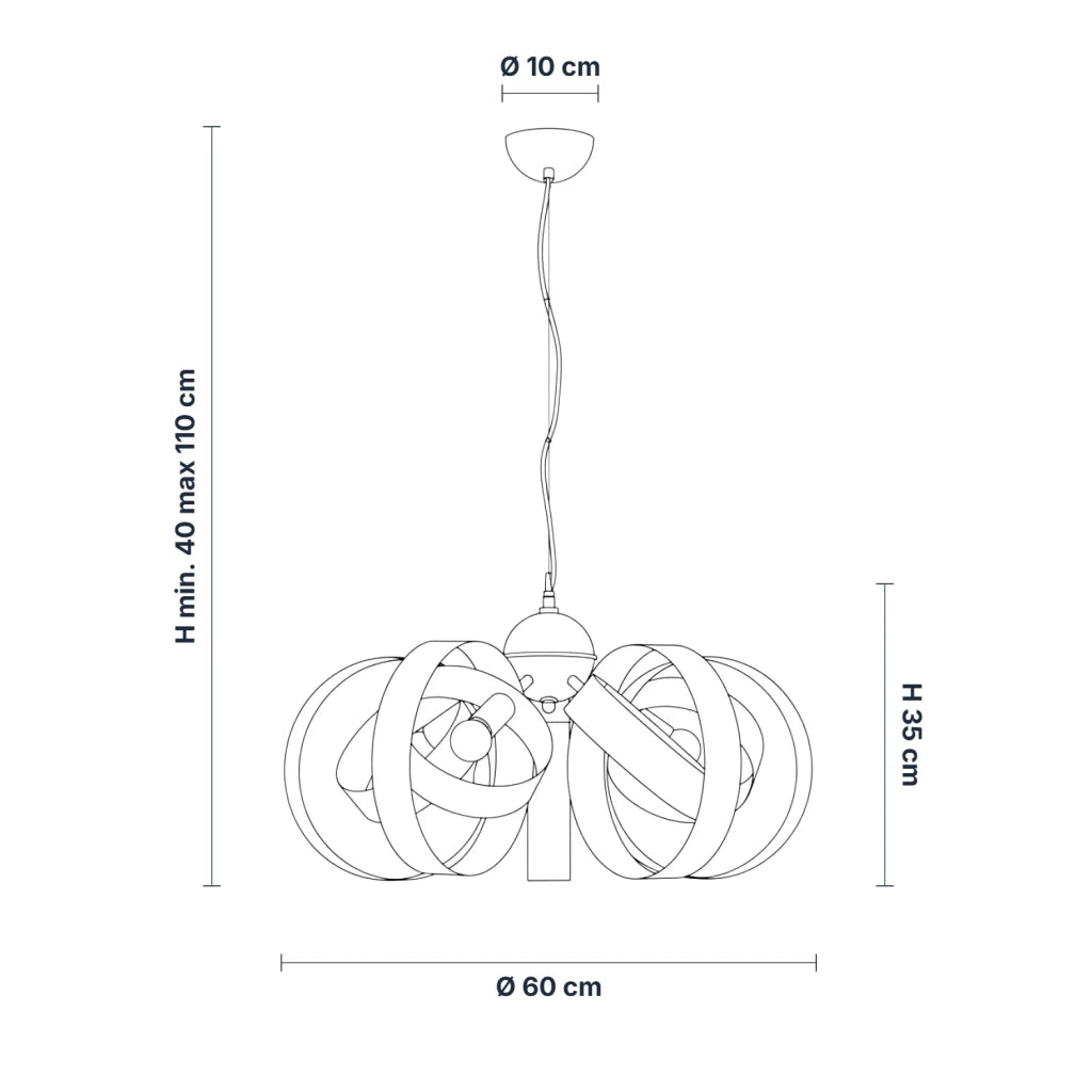 Sospensione Bolla 5 Luci Bianco LuceArt Classic