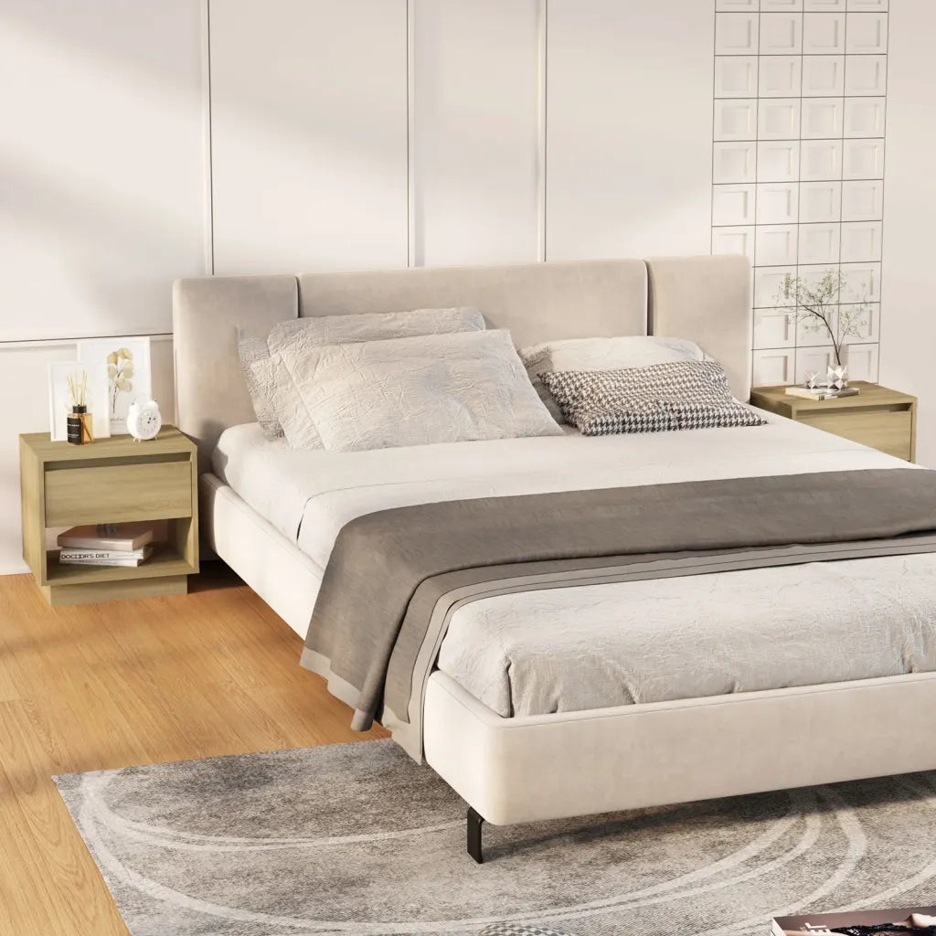 Comodini 2 pz-Set di 2 Tavolino da notte Rovere Sonoma 45x34x44 cm in Truciolato