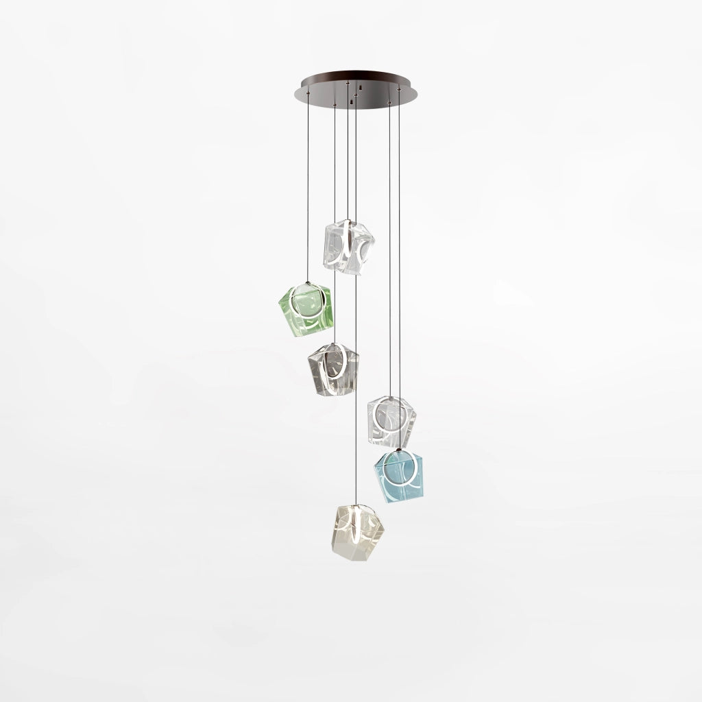 Lampadario COLORE Zuma Line 6 luci LED vetro multicolor
