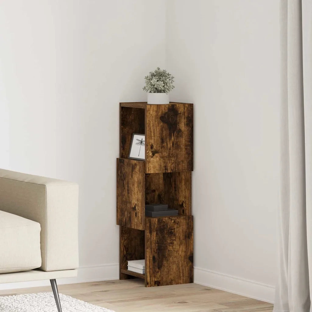 Mobile angolare Rovere fumé 25,5x25x80cm Legno multistrato