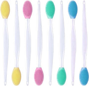Set di pennelli per labbra in silicone, 8 pezzi, pennelli morbidi a doppia faccia per labbra, spazzola per esfoliazione labbra
