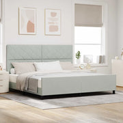 Letto a molle con testiera Grigio chiaro 200 x 200 cm Velluto 3345029