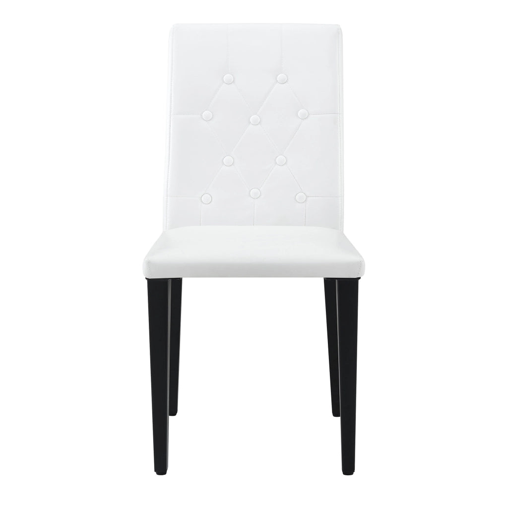 Set di 4 sedie da pranzo in bianco e nero - Zephmum - Gambe in metallo nero, design versatile
