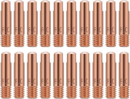 Punt coperabile in acciaio - 20 pezzi - Idoneo per 15AK MIG/MAG - 0,8mm - Accessori per la saldatura