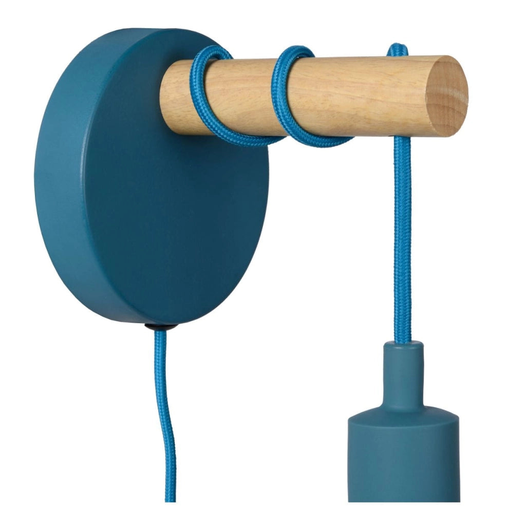 Applique Lucide Paulien blu/legno E27 60W 08227/01/35