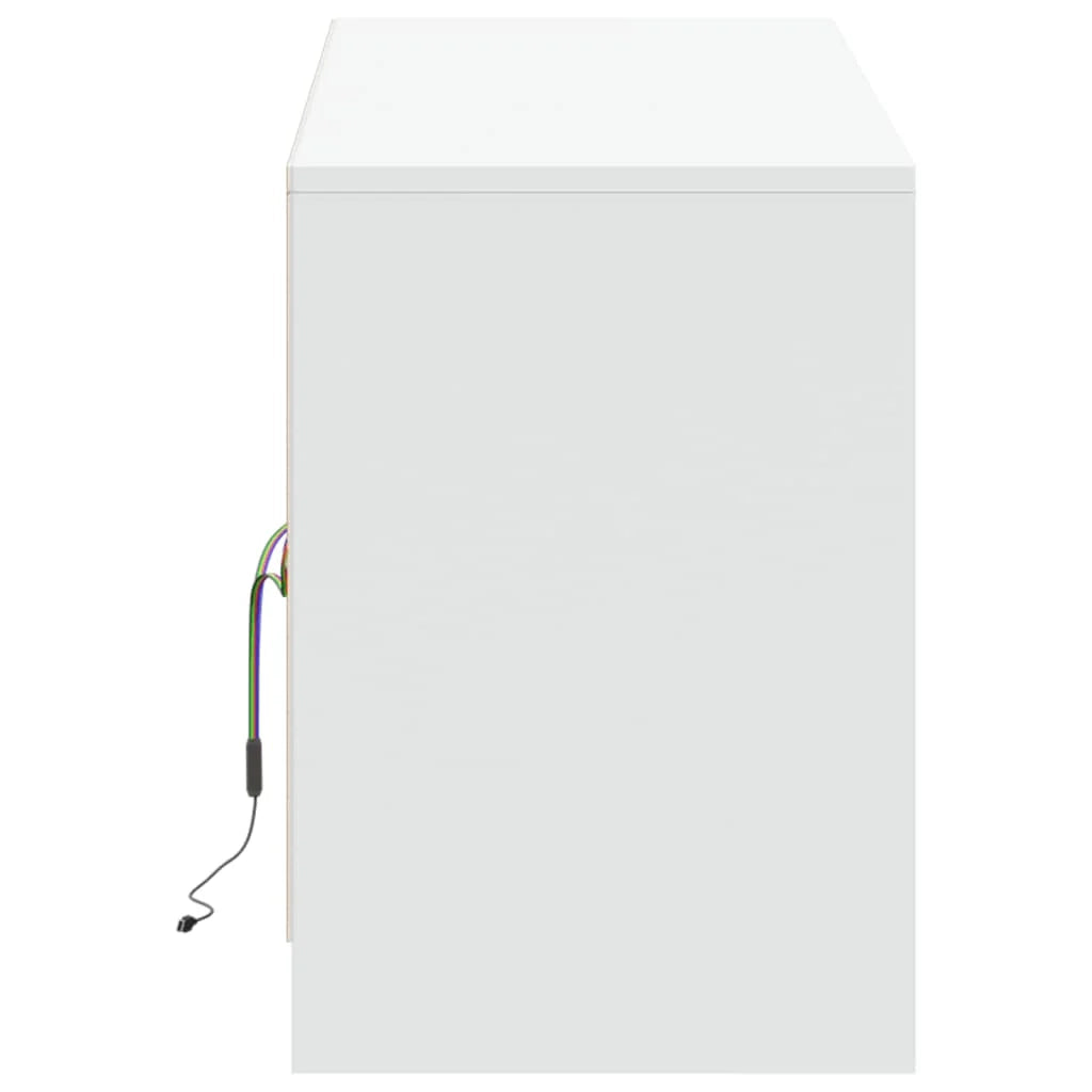 Mobile TV multimediale mensola TV credenza mobile TV sala da pranzo soggiorno camera da letto con illuminazione a LED 139,5 x 34 x 50 cm legno ingegnerizzato bianco 02_0026436