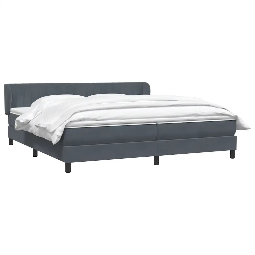 vidaXL Giroletto a Molle con Materassi Grigio Scuro 180x220 cm Velluto