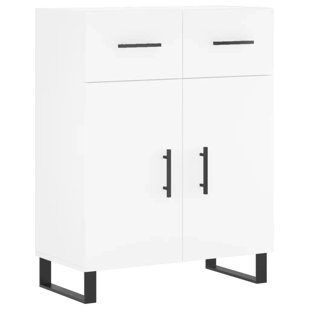 Credenza-Buffet-Armadio da cucina Bianca 69,5x34x180 cm in Legno Multistrato 679408