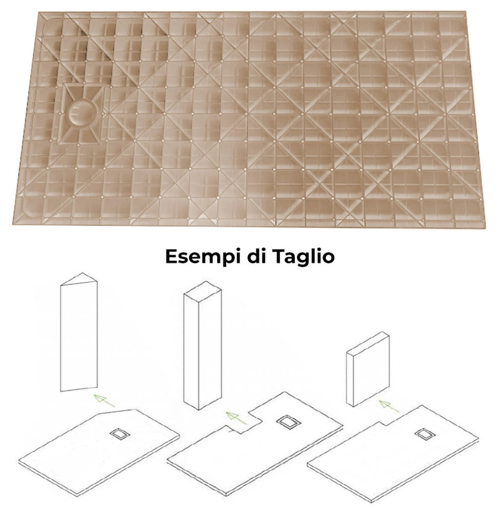 Piatto Doccia 70x170 cm Effetto Pietra Stone Tortora