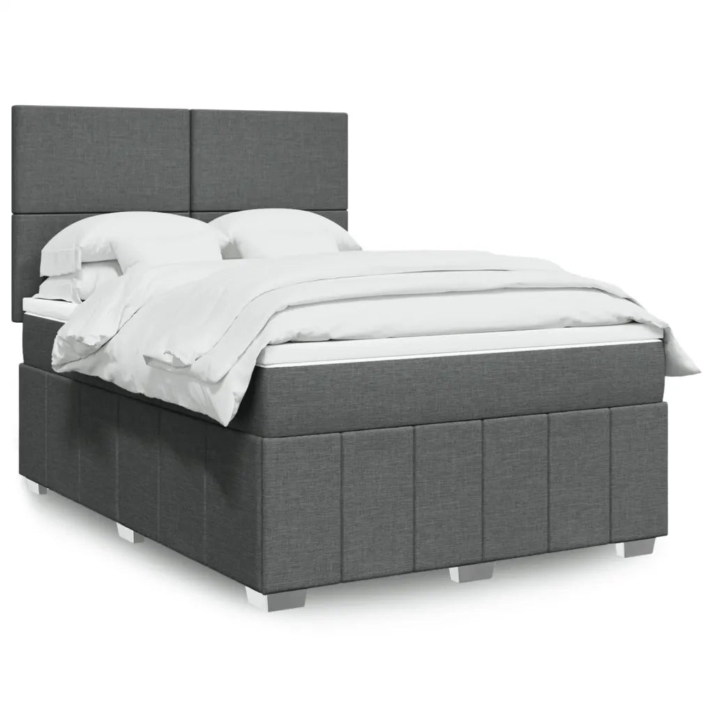 Giroletto a Molle con Materasso Grigio Scuro 140x200cm Tessuto 3293985