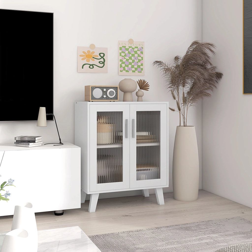 Armadio Battente con 2 Ripiani ¨C Zephmum ¨C Bianco 61x35x75 cm