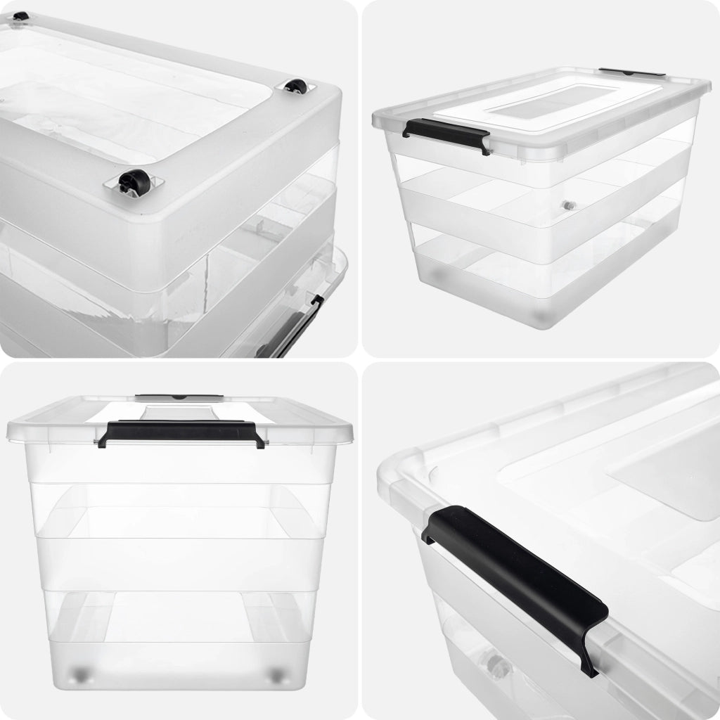 Organizzatore per giocattoli in plastica KADAX da 55 litri con coperchio