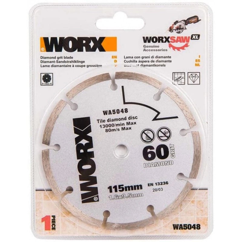 Lama circolare diamantata WA5048 120 mm per sega Worxsaw taglio piastrelle ceramica e muratura per WX423 WX424 WX425 - Worx