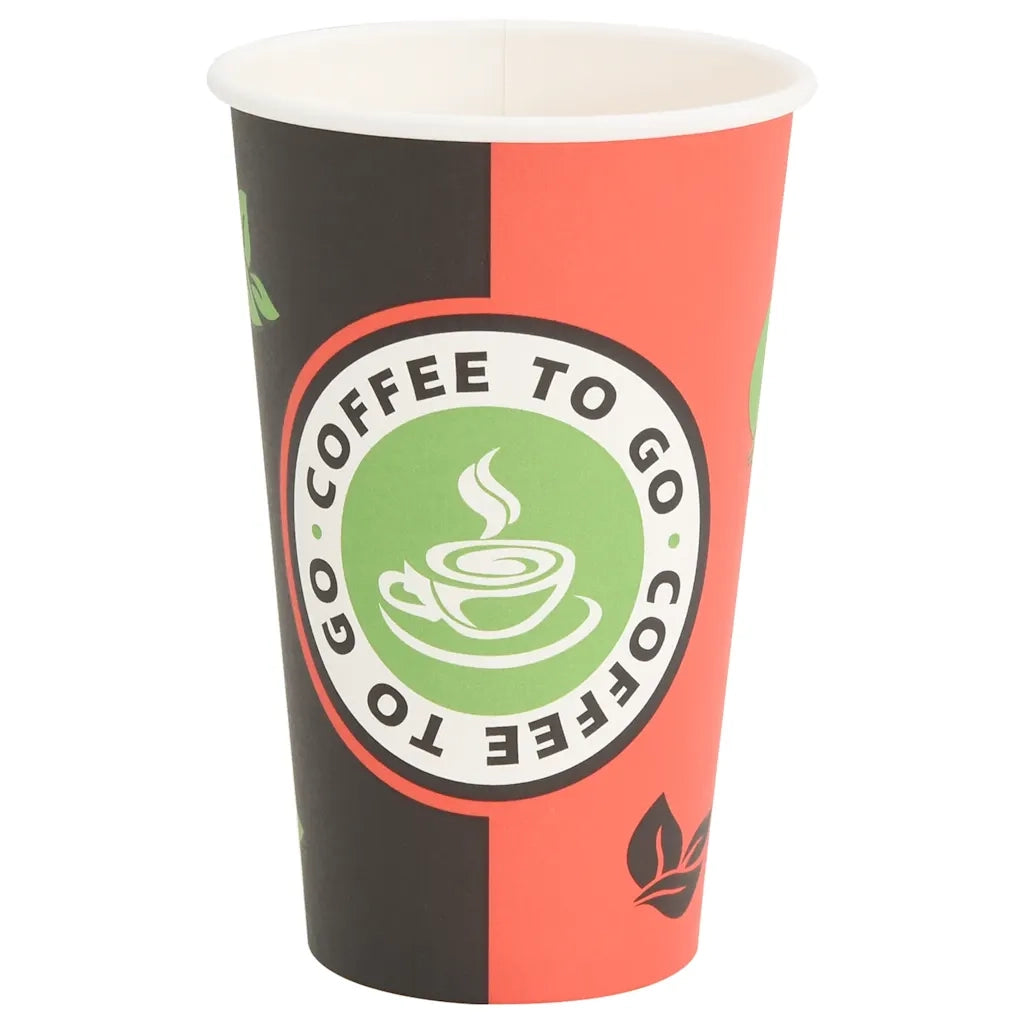 Bicchieri da Caff¨¨ in Carta 1000 pz 16oz 400ml Rosso e Nero CFW6089131