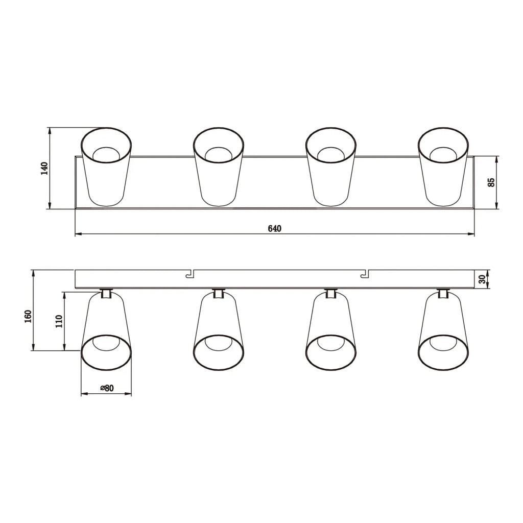 LÚZETE - SPOT DA SOFFITTO/PARETE 4 LUCI METALLO BIANCO GU10 SILVANO