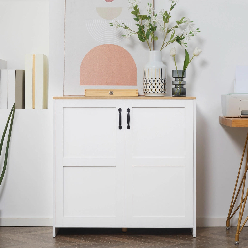 Credenza da cucina con 2 ante e 2 ripiani regolabili ¨C Zephmum ¨C 90x39.5x88 cm