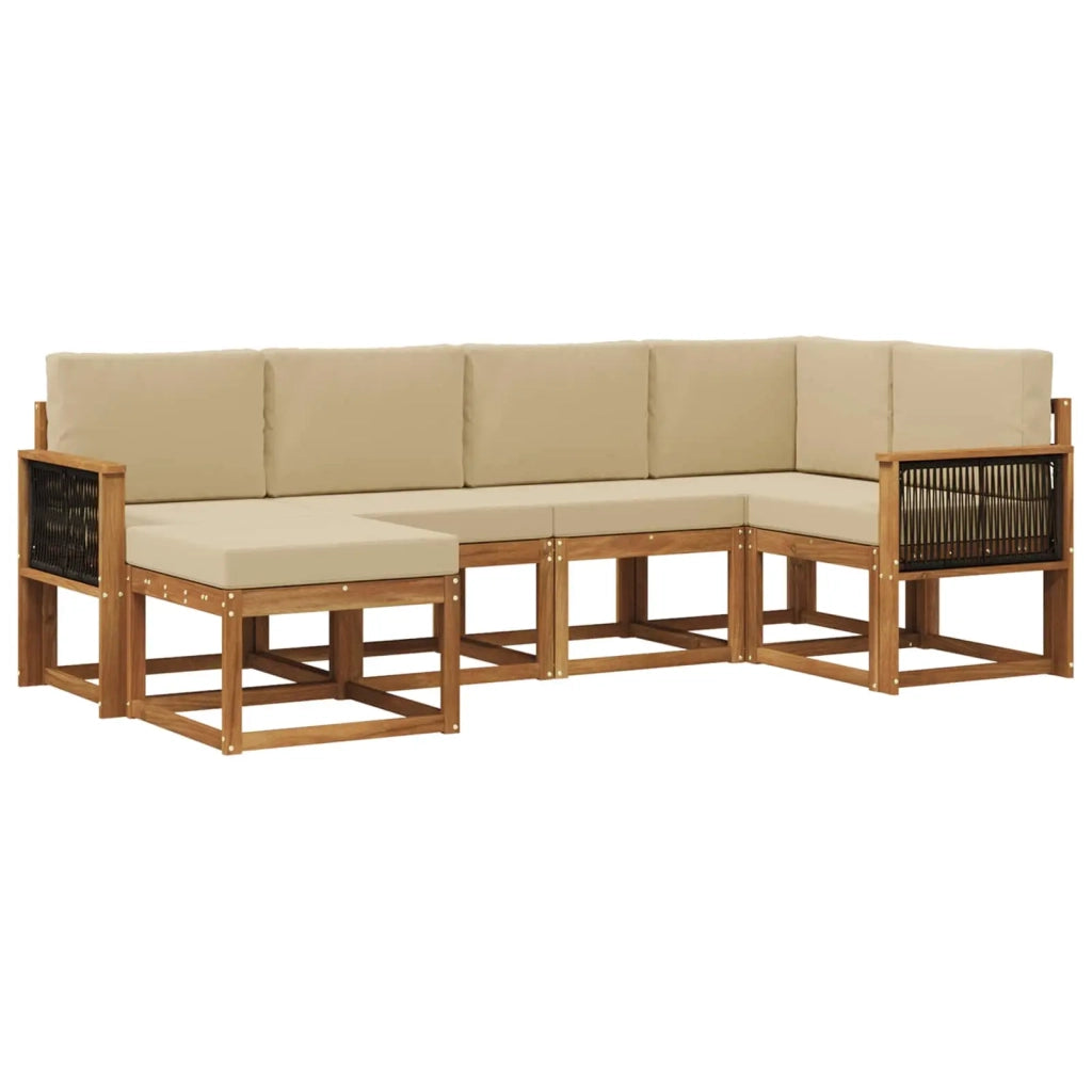Set di divani da esterno 6 pcs Naturale e Beige 3385354