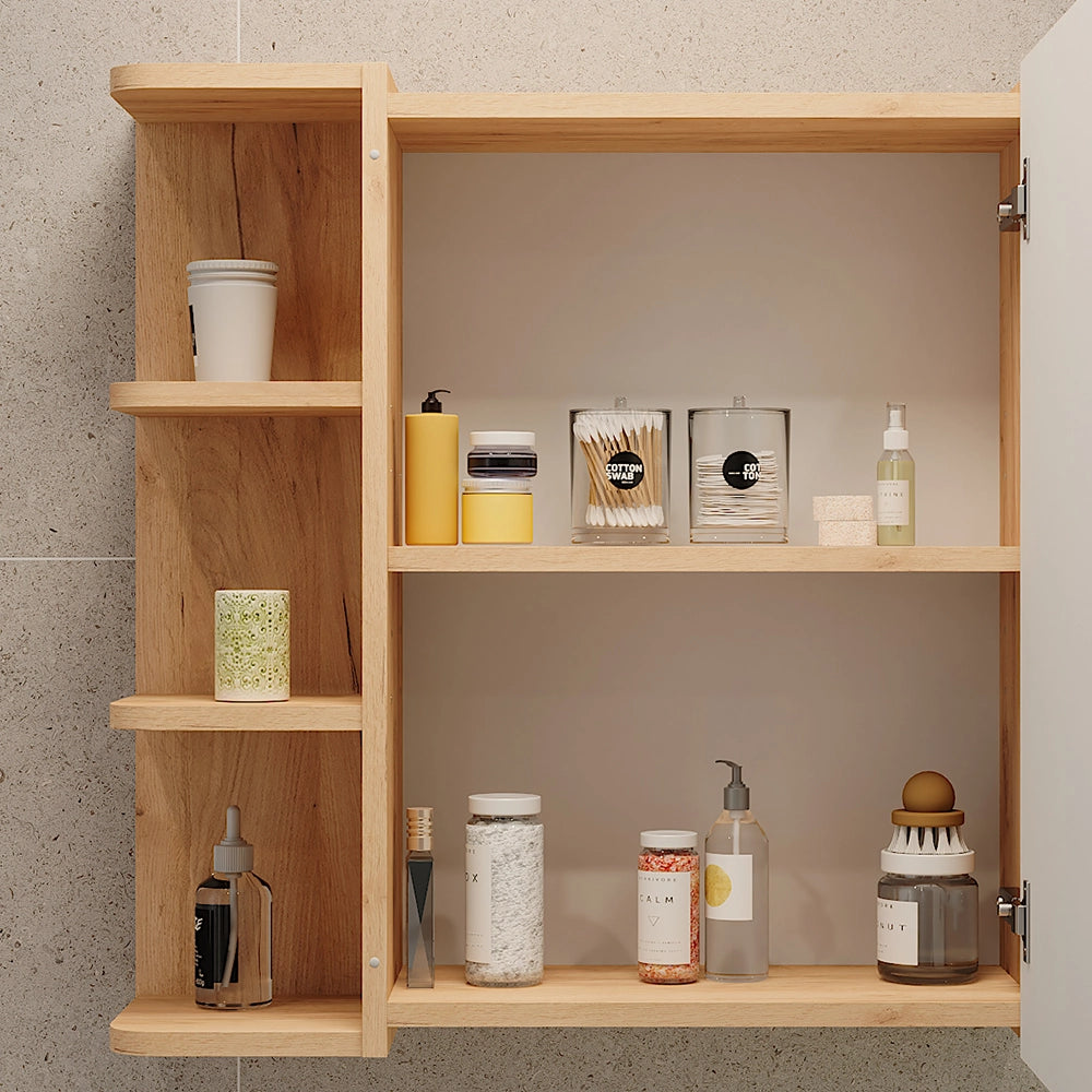 Vicco Mobile da bagno a specchio Quercia dorata 62 x 64 cm