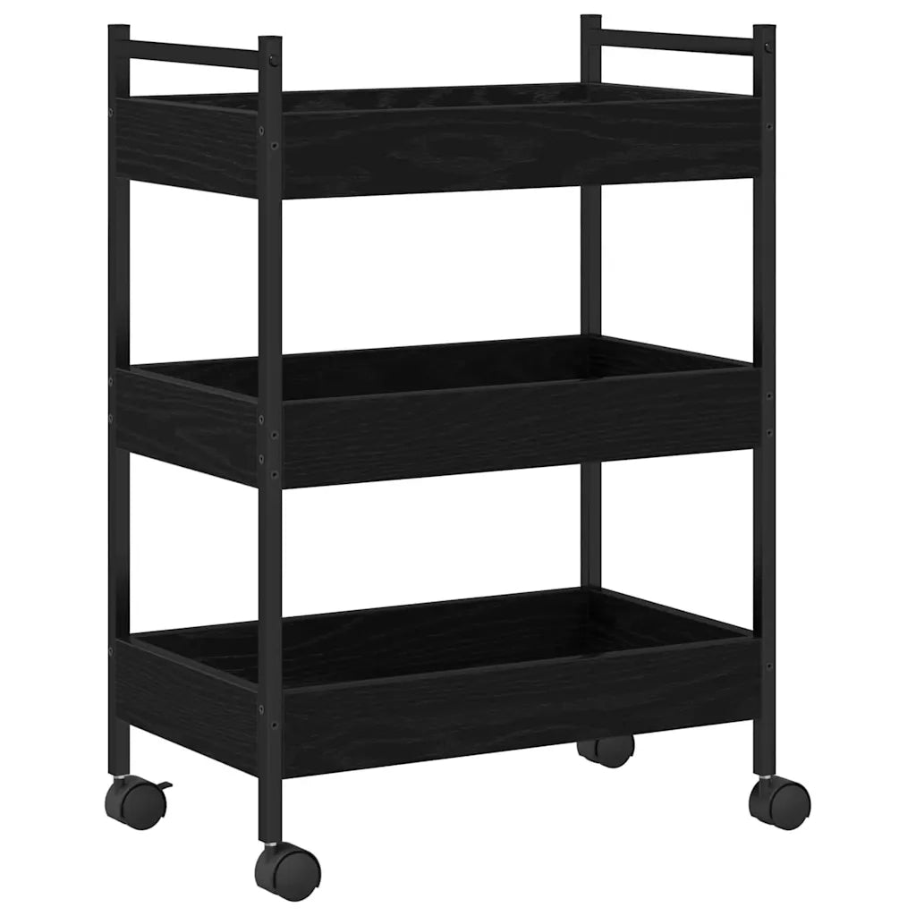 Carrello da Cucina Rovere nero 50 x 30 x 70 cm CFW6674236
