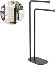 Supporto asciugamani a 2 braccia - Design cromato - Montaggio semplice - Stabile e duraturo - Accessorio bagno con elegante stile