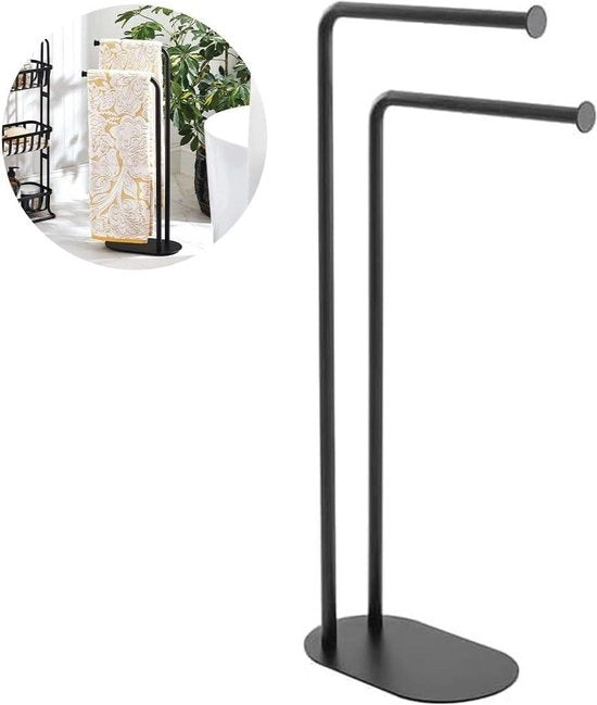 Supporto asciugamani a 2 braccia - Design cromato - Montaggio semplice - Stabile e duraturo - Accessorio bagno con elegante stile
