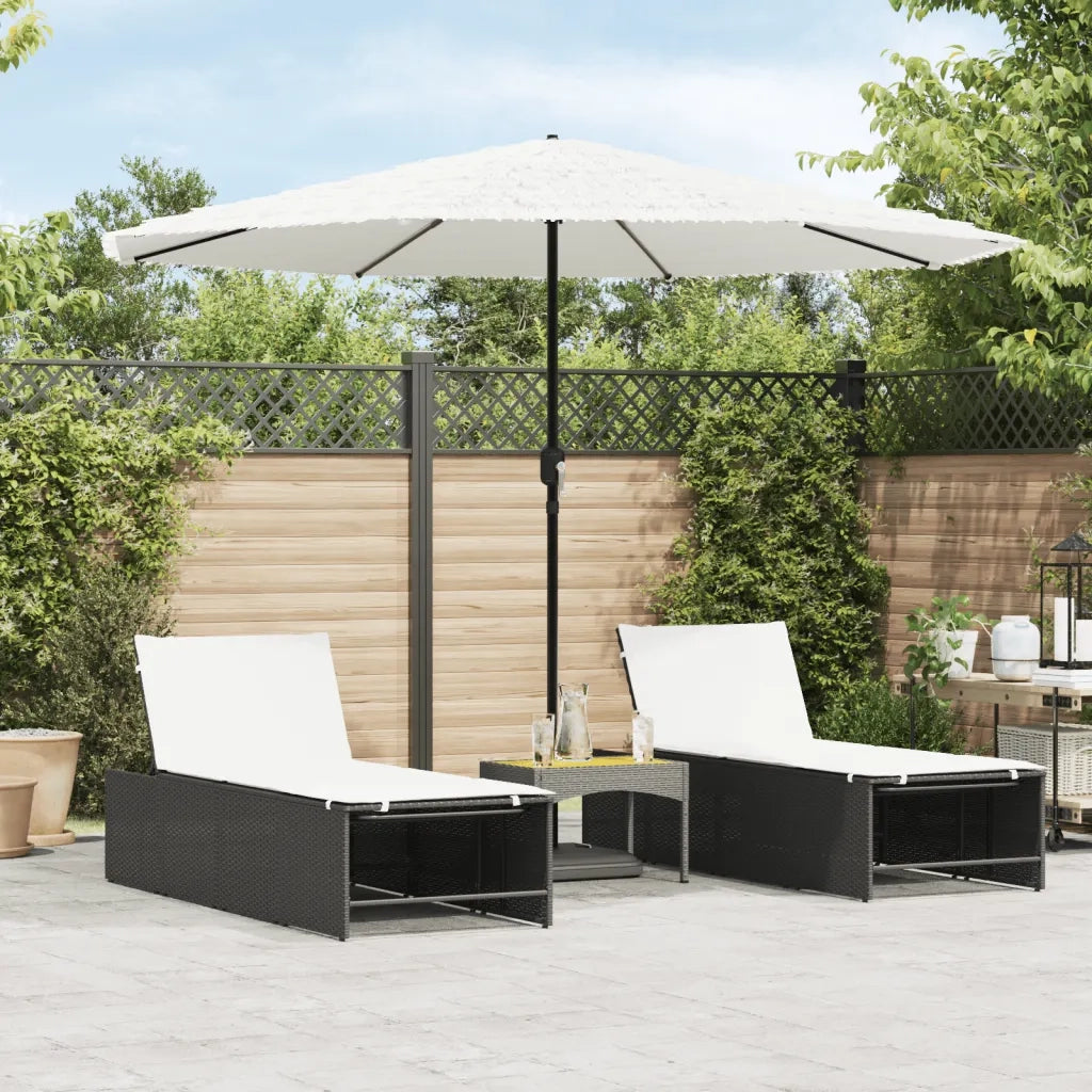 Ombrellone Giardino-Ombrello da Balcone con Palo in Acciaio Bianco 324x324x247 cm