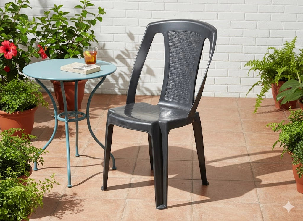 Sedia in PE Rattan Procida Polipropilene Antracite 46 x 53 x 86 cm