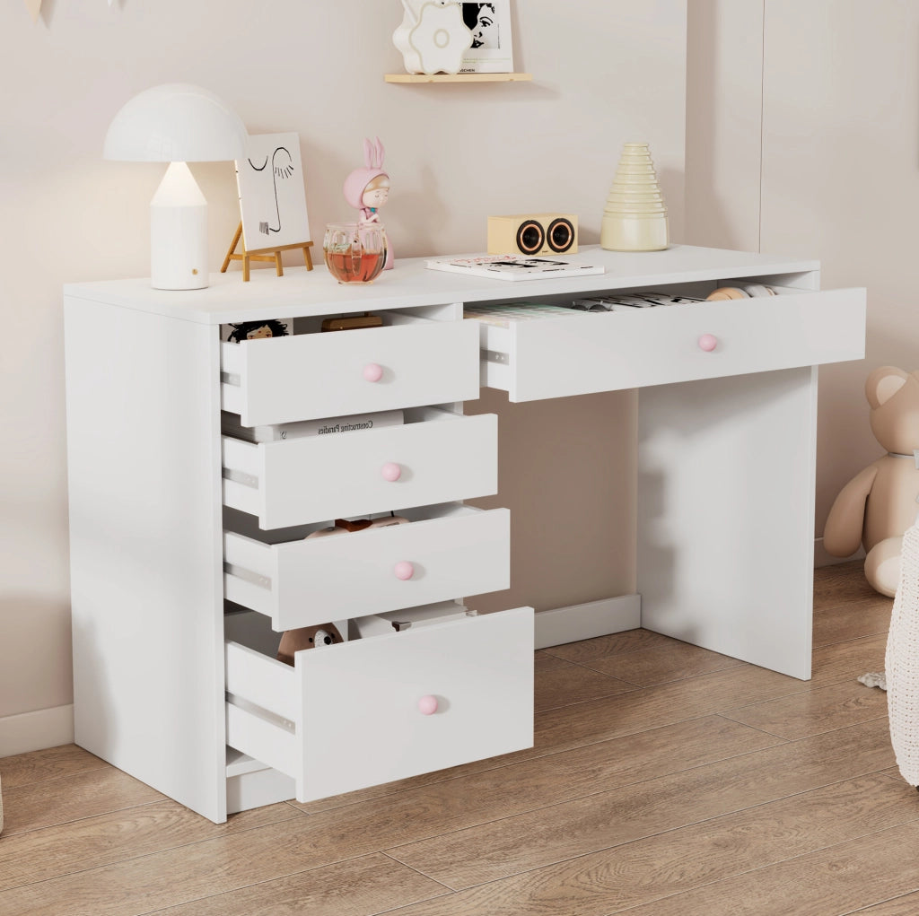 Set scrivania 120x45 cm e libreria 100x10 cm bianco in MDF con lavagna