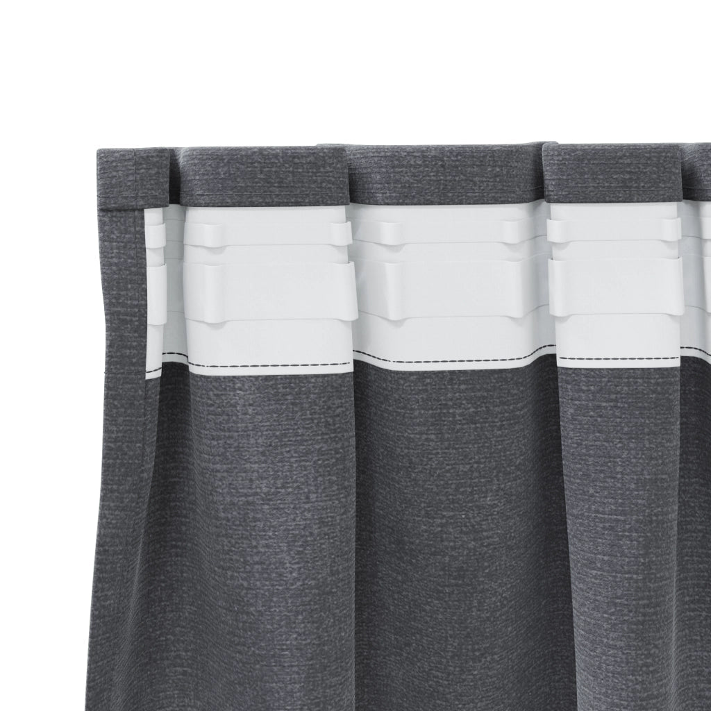 Tende Blackout  con nastro superiore 2 pezzi in velluto grigio chiaro