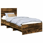 Letto singolo | Letto per adulti | Struttura del letto Rovere fum¨¦ 90 x 200 cm Legno multistrato